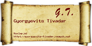 Gyorgyevits Tivadar névjegykártya